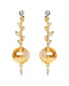 Haus Of Brilliance Colorful Gemstones 18k 23.83 Ct. Tw. Diamond & Citrine  Dangle Earrings