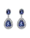 Haus Of Brilliance Colorful Gemstones 18k 26.31 Ct. Tw. Diamond & Sapphire  Dangle Earrings In Blue