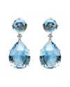 Haus Of Brilliance Colorful Gemstones 18k 44.02 Ct. Tw. Diamond & Topaz Dangle  Earrings In Blue