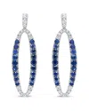 Haus Of Brilliance Colorful Gemstones 18k 4.70 Ct. Tw. Diamond & Sapphire  Dangle Earrings
