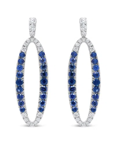 Haus Of Brilliance Colorful Gemstones 18k 4.70 Ct. Tw. Diamond & Sapphire  Dangle Earrings