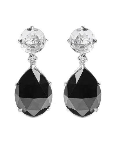Haus Of Brilliance Colorful Gemstones 18k 47.24 Ct. Tw. Diamond & Gemstone  Dangle Earrings In Black