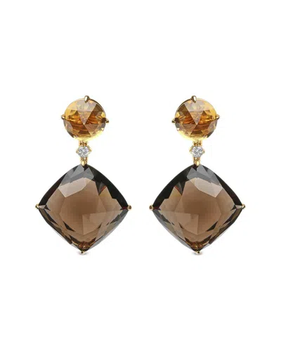 Haus Of Brilliance Colorful Gemstones 18k 47.89 Ct. Tw. Diamond & Gemstone  Dangle Earrings