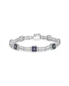 Haus Of Brilliance Colorful Gemstones 18k 5.10 Ct. Tw. Diamond & Sapphire Link  Bracelet