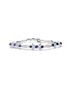 Haus Of Brilliance 18k White Gold 1 3/4 Cttw Diamond And 3x3mm Round Blue Sapphire Gemstone Floral Link Bracelet (g-h C In Metallic