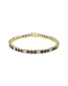 Haus Of Brilliance Colorful Gemstones 18k 6.45 Ct. Tw. Diamond & Sapphire Tennis Bracelet In Brown