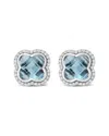 Haus Of Brilliance Colorful Gemstones 18k 8.70 Ct. Tw. Diamond & Topaz Stud  Earrings