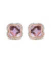 Haus Of Brilliance Colorful Gemstones 18k Rose Gold 7.02 Ct. Tw. Diamond &  Amethyst Stud Earrings In Brown