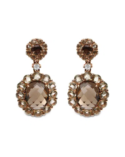 HAUS OF BRILLIANCE HAUS OF BRILLIANCE COLORFUL GEMSTONES 18K ROSE GOLD 8.64 CT. TW. DIAMOND &  QUARTZ DANGLE EARRINGS