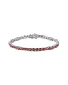 Haus Of Brilliance Colorful Gemstones Silver 10.16 Ct. Tw. Lab-grown Garnet  Tennis Bracelet In Brown