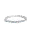 Haus Of Brilliance Colorful Gemstones Silver 13.31 Ct. Tw. Diamond & Blue  Topaz Link Bracelet