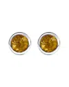 Haus Of Brilliance .925 Sterling Silver 6mm Bezel Set Created Yellow Citrine Solitaire Stud Earrings In Gold