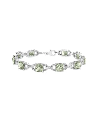 Haus Of Brilliance Colorful Gemstones Silver 1.50 Ct. Tw. Diamond & Lab-grown  Amethyst Tennis Brace In Metallic
