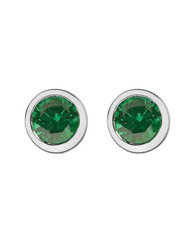 HAUS OF BRILLIANCE HAUS OF BRILLIANCE COLORFUL GEMSTONES SILVER 1.60 CT. TW. LAB-GROWN EMERALD  STUD EARRINGS