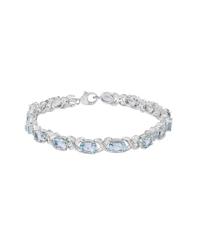 HAUS OF BRILLIANCE HAUS OF BRILLIANCE COLORFUL GEMSTONES SILVER 16.55 CT. TW. DIAMOND & TOPAZ  TENNIS BRACELET
