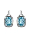 Haus Of Brilliance Colorful Gemstones Silver 18.10 Ct. Tw. Diamond & Topaz  Dangle Earrings