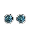 Haus Of Brilliance .925 Sterling Silver 6mm Bezel Set Created Blue Topaz Solitaire Stud Earrings In Blue