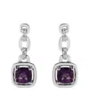 Haus Of Brilliance Colorful Gemstones Silver 2.09 Ct. Tw. Diamond & Amethyst  Dangle Earrings