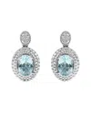Haus Of Brilliance Colorful Gemstones Silver 2.24 Ct. Tw. Diamond & Topaz Drop  Earrings
