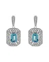 Haus Of Brilliance Colorful Gemstones Silver 2.54 Ct. Tw. Diamond & Topaz  Dangle Earrings In Metallic