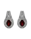 Haus Of Brilliance Colorful Gemstones Silver 3.15 Ct. Tw. Diamond & Garnet Stud Earrings In Brown