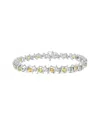 Haus Of Brilliance .925 Sterling Silver Lab-grown Birthstone And 1/6 Cttw Round Diamond Tennis Bracelet In Multi