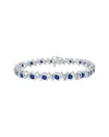 Haus Of Brilliance Colorful Gemstones Silver 4.62 Ct. Tw. Diamond & Lab-grown  Sapphire Tennis Brace In Metallic
