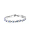 Haus Of Brilliance Colorful Gemstones Silver 4.71 Ct. Tw. Diamond & Lab-grown Aquamarine Tennis Brac In Burgundy