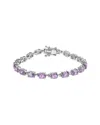 Haus Of Brilliance Colorful Gemstones Silver 8.60 Ct. Tw. Lab-grown Amethyst  Tennis Bracelet In Silver