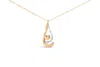 Haus Of Brilliance Espira 10k Two-tone Gold 1/10 Cttw Round Cut Diamond Swirl Pendant Necklace In Multi