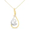 Haus Of Brilliance Espira 10k Two-tone Yellow & White 1/6 Cttw Brilliant-cut Diamond Layered Spiral 18" Pendant Necklac In Multi