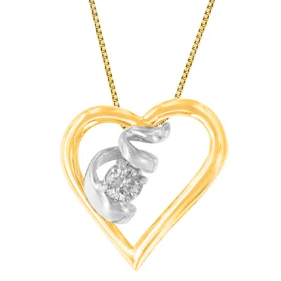 Haus Of Brilliance Espira 10k Two-tone Gold 1/10 Cttw Diamond Pendant Necklace (i-j, I2-i3)