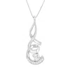 Haus Of Brilliance Espira 10k White Gold 1/4 Cttw Round Cut Diamond Sparkling Spiral Pendant Necklace In White