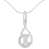 Haus Of Brilliance Espira 10k White Gold 1/4 Cttw Round Cut Diamond Spiral Link Pendant Necklace In White