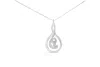 Haus Of Brilliance Espira 10k White Gold 1/8 Cttw Round Cut Diamond Layered Spiral Pendant Necklace In White