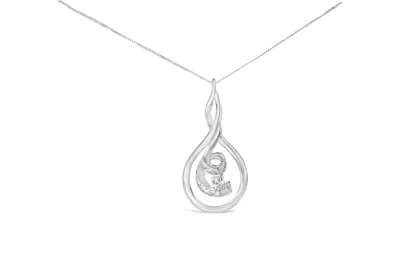 Haus Of Brilliance Espira 10k White Gold 1/8 Cttw Round Cut Diamond Layered Spiral Pendant Necklace
