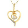 Haus Of Brilliance Espira 10k Yellow Gold .03 Cttw Diamond-accented Round-cut Diamond Swirl Open Heart 18" Pendant Neck In Yellow