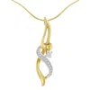 Haus Of Brilliance Espira 10k Yellow Gold 1/20 Cttw Round Cut Diamond Accent Swirl Pendant Necklace In Yellow