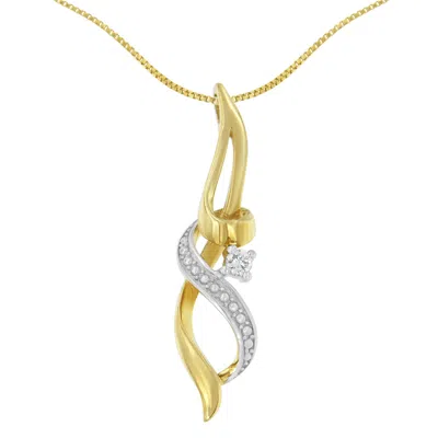 Haus Of Brilliance Espira 10k Yellow Gold 1/20 Cttw Round Cut Diamond Accent Swirl Pendant Necklace