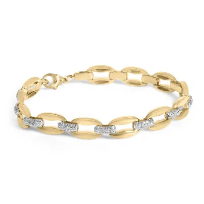 Haus Of Brilliance Gold Vermeil 1/10 Cttw Diamond Bold Link Bracelet In Multi