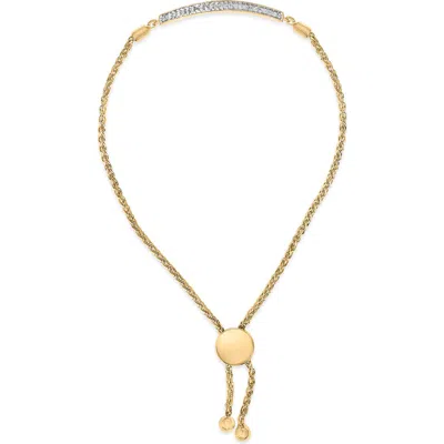 Haus Of Brilliance Gold Vermeil Diamond Accent Bar Lariat Bolo Bracelet In Multi