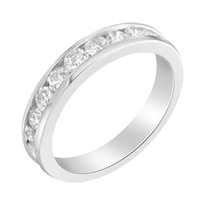 Haus Of Brilliance Igi Certified 1.0 Cttw Diamond 18k White Gold Channel-set Half-eternity Band Wedding Ring