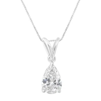 Haus Of Brilliance Igi Certified 10k White Gold 1/2 Cttw Diamond Pear Pendant Necklace