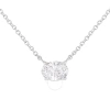 Haus Of Brilliance Igi Certified 10k White Gold 1/2 Cttw Lab Grown Oval Shape Solitaire Diamond East West 18" Pendant N In White