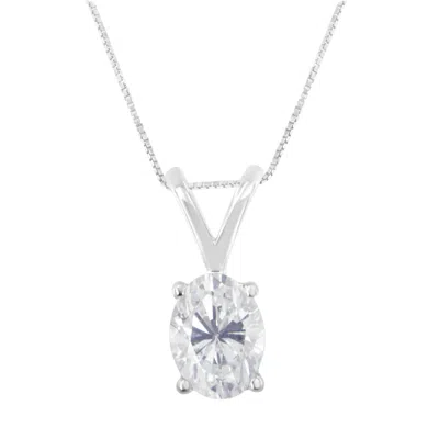 Haus Of Brilliance Igi Certified 10k White Gold 3/8 Cttw Prong Set Diamond Oval Pendant Necklace