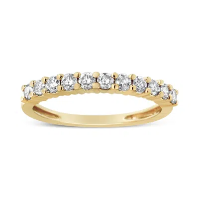 Haus Of Brilliance Igi Certified 1/2 Cttw Diamond 10k Yellow Gold Prong Set Fluted Band Style Wedding Ring