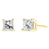 Haus Of Brilliance Igi Certified 1/2 Cttw Princess-cut Square Diamond 4-prong Solitaire Stud Earrings In 14k Yellow Gol In Yellow