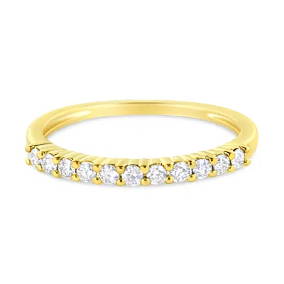 Haus Of Brilliance Igi Certified 1/4 Cttw Diamond 10k Yellow Gold Prong Set Fluted Band Style Ring