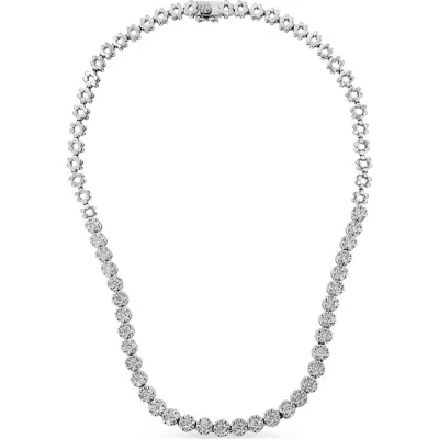 Haus Of Brilliance Igi Certified 14k White Gold 8.0 Cttw Pave Set Round-cut Diamond Cluster Graduating Riviera Statemen