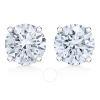 Haus Of Brilliance Igi Certified 14k White Gold 1/2 Cttw Lab Grown 4-prong Round-cut Diamond Classic Solitaire Stud Ear In White